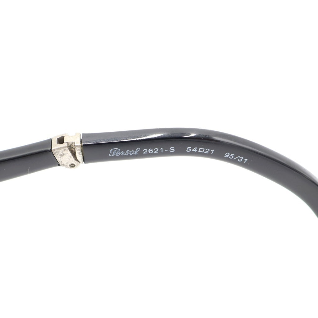Persol(ペルソール) 折り畳み式 ウェリントンフレーム カラーレンズ サングラス メガネ 眼鏡 アイウェア ブラック 54□21