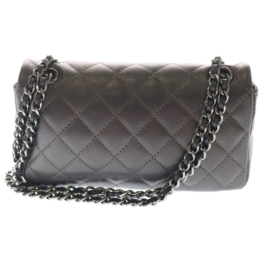 CHANEL(シャネル) マトラッセ チェーンショルダー ミニバッグ メタリックブラウン ラムスキン A69900 シルバー金具 レディース