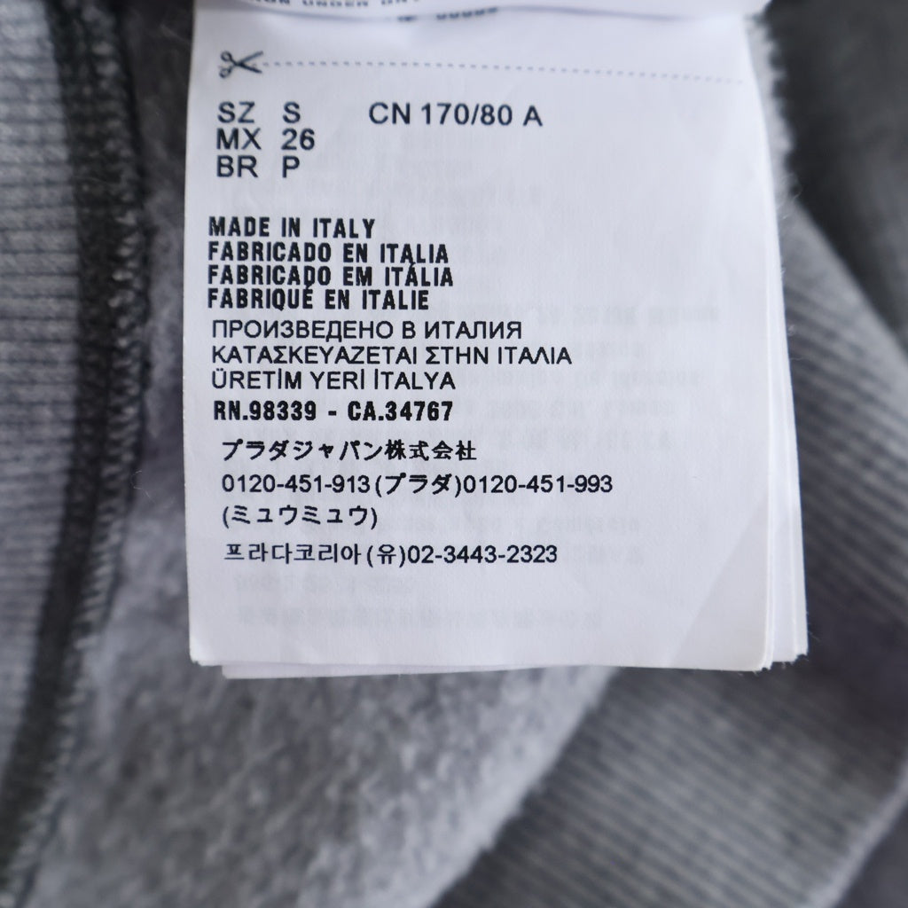miumiu(ミュウミュウ) フロントロゴ コットン 長袖 裏起毛 スウェット トレーナー #S グレー MJL779 レディース
