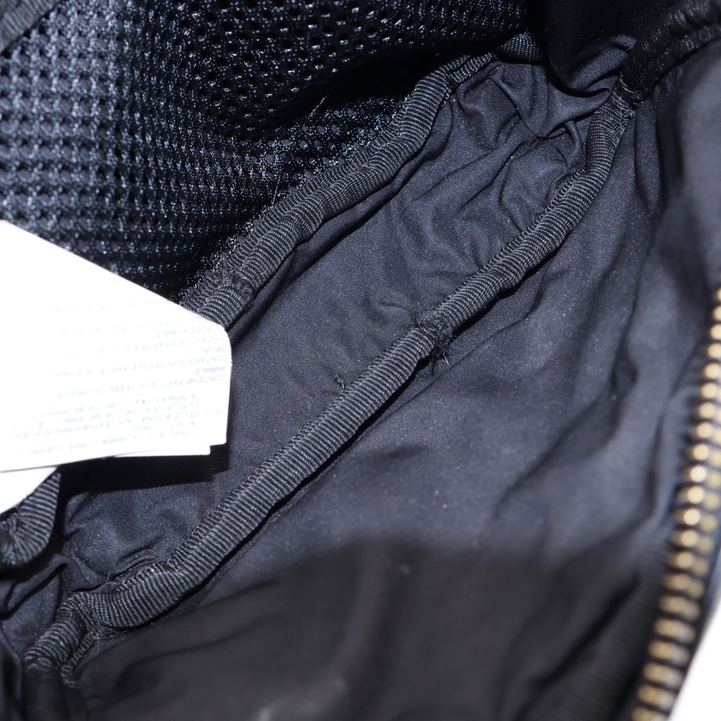 Maison Margiela(メゾンマルジェラ) ロゴ ウエストバッグ ボディバッグ ショルダーバッグ ブラック レザー S55WB0014 ゴールド金具 レディース