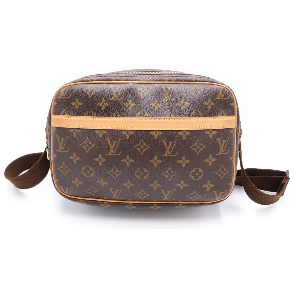 LOUIS VUITTON(ルイヴィトン) モノグラム リポーターPM ショルダーバッグ ブラウン レザー×PVC M45254 ゴールド金具 レディース