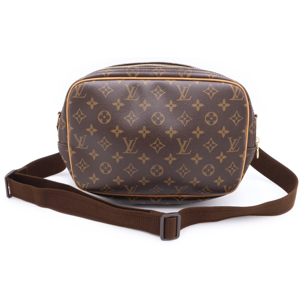 LOUIS VUITTON(ルイヴィトン) モノグラム リポーターPM ショルダーバッグ ブラウン レザー×PVC M45254 ゴールド金具 レディース