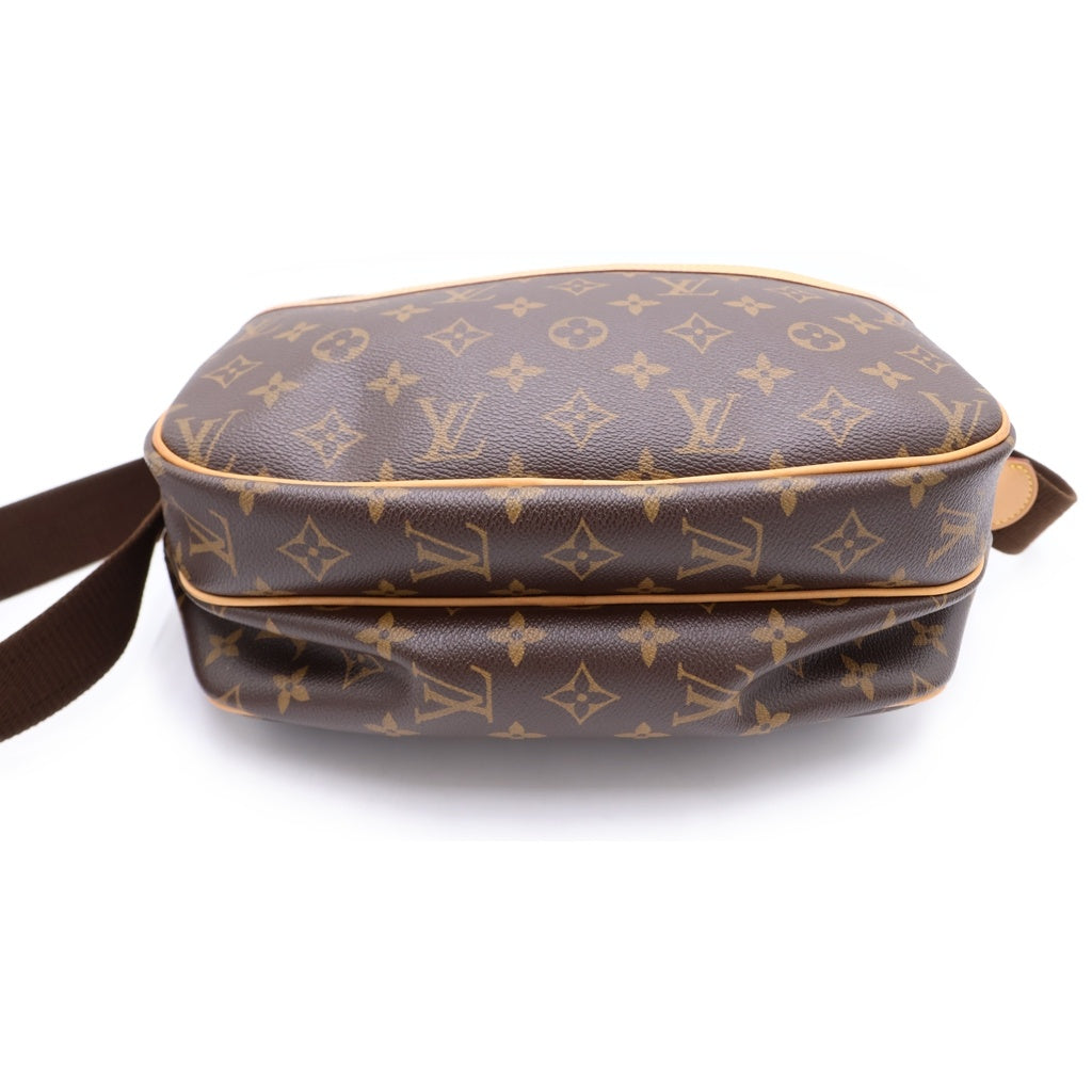LOUIS VUITTON(ルイヴィトン) モノグラム リポーターPM ショルダーバッグ ブラウン レザー×PVC M45254 ゴールド金具 レディース