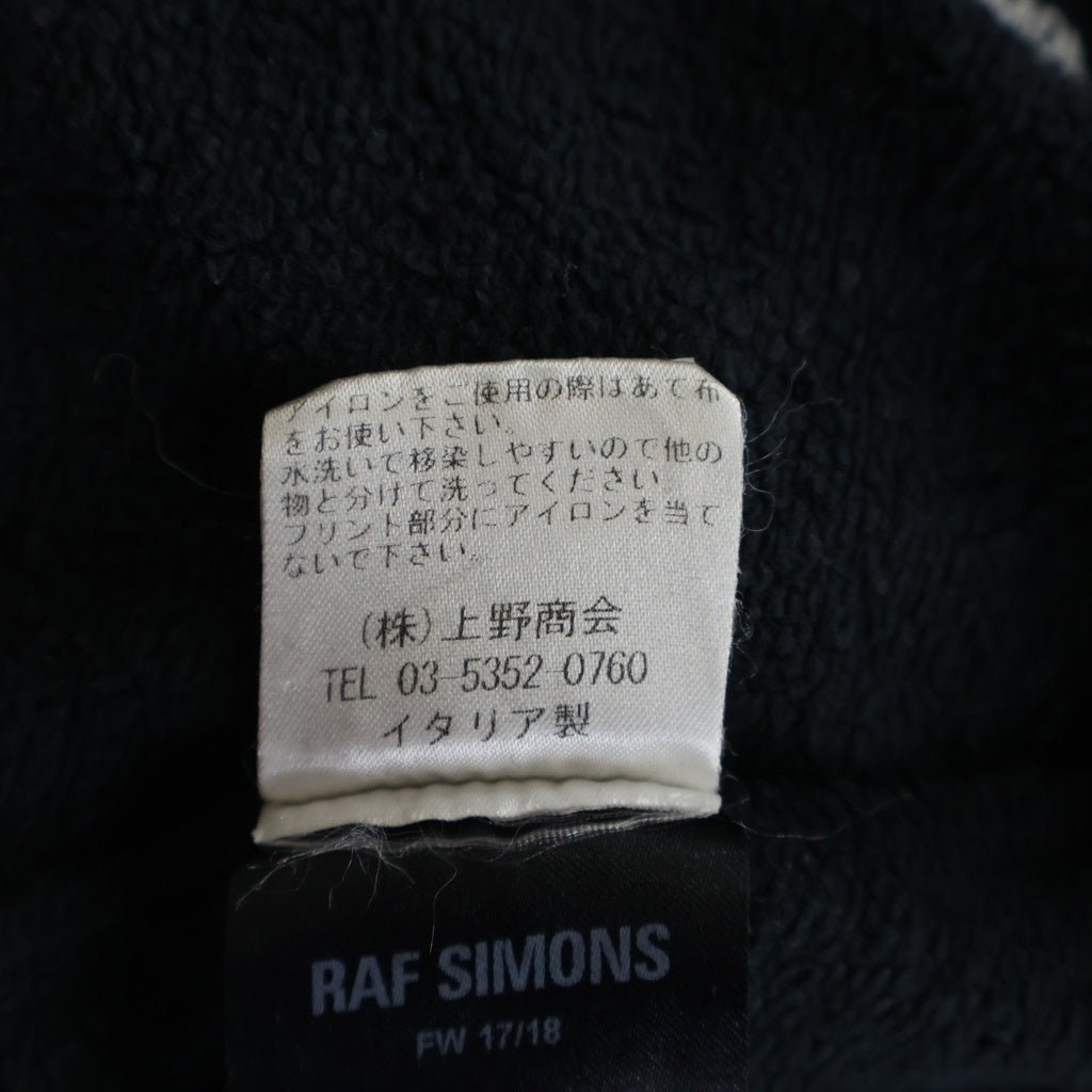 RAF SIMONS(ラフシモンズ) ロゴプリント コットン スウェットパーカー フーディ #M ブラック
