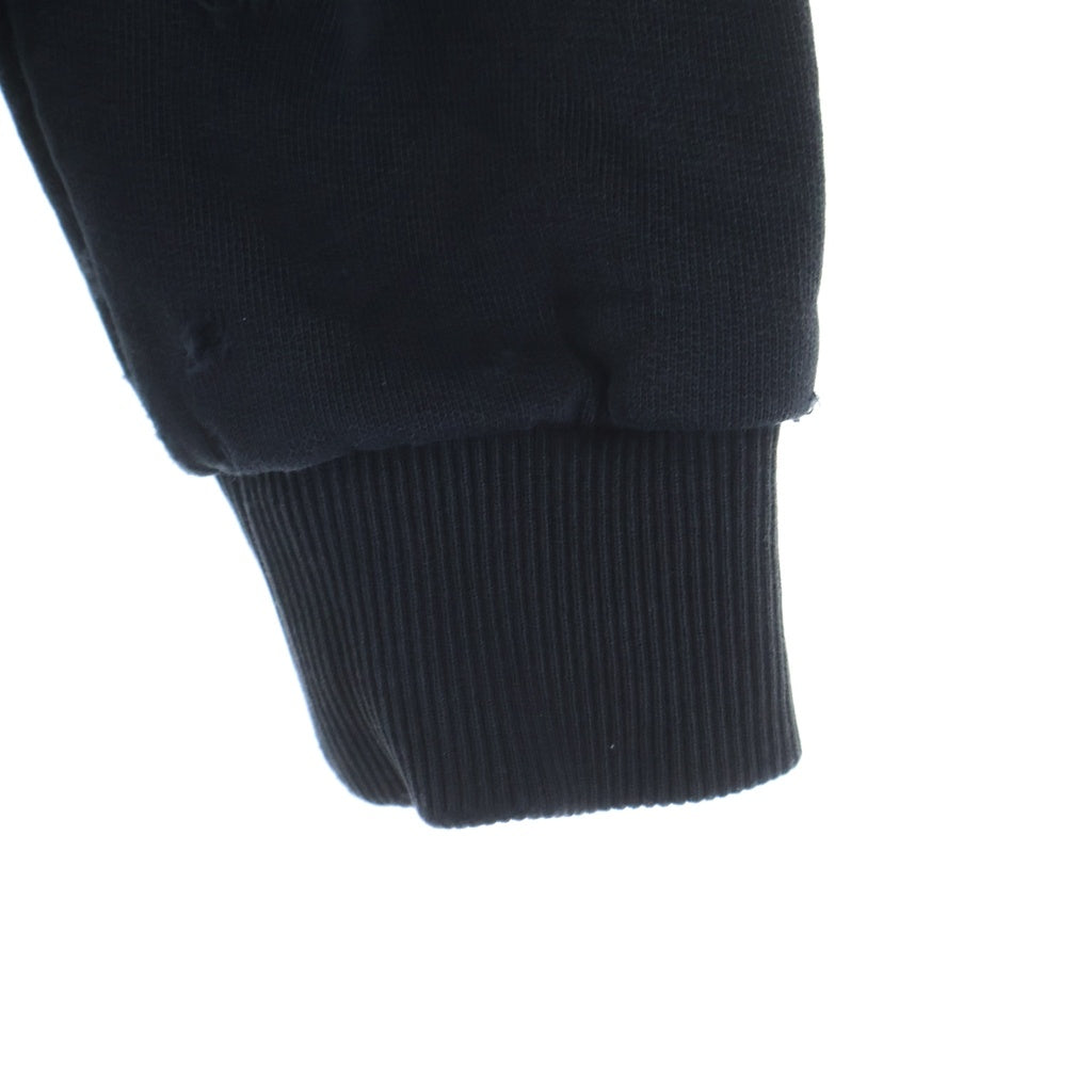 GIVENCHY(ジバンシィ) デストロイ加工 ロゴプリント コットン プルオーバー パーカー #S ブラック BM703A3Y0S