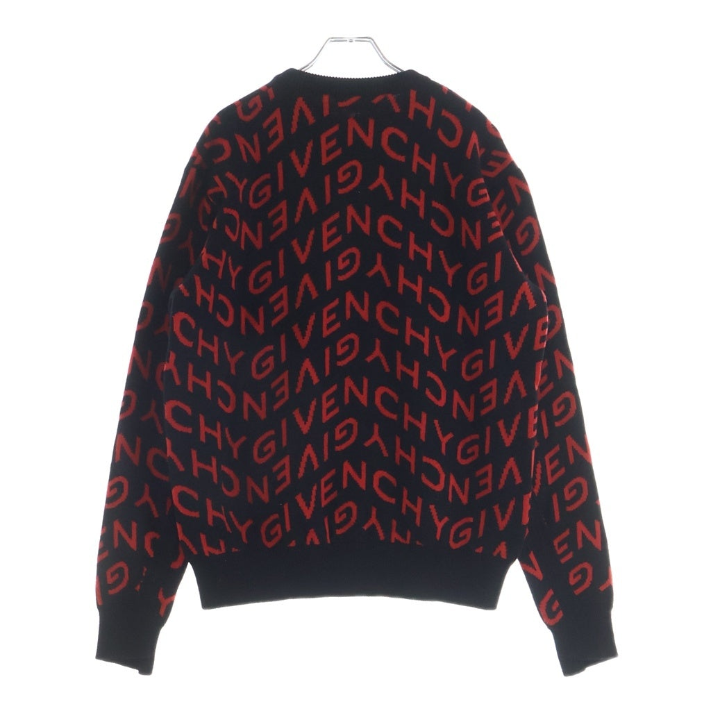 GIVENCHY(ジバンシィ) ロゴ ウール 長袖 ニット セーター ブラック/レッド