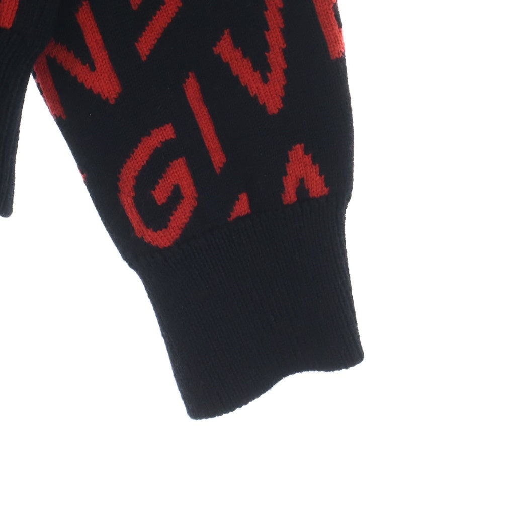 GIVENCHY(ジバンシィ) ロゴ ウール 長袖 ニット セーター ブラック/レッド