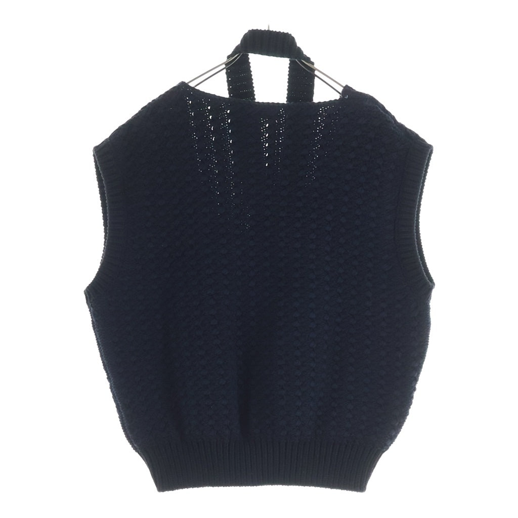 RAF SIMONS(ラフシモンズ) コットン×ナイロン ニットベスト #M ブラック/ネイビー