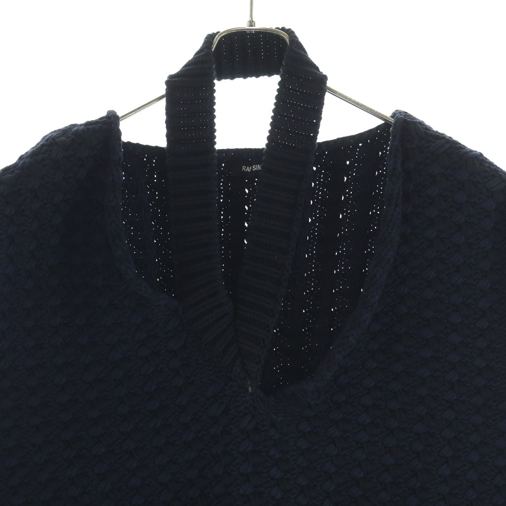 RAF SIMONS(ラフシモンズ) コットン×ナイロン ニットベスト #M ブラック/ネイビー