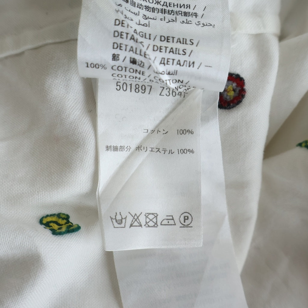 GUCCI(グッチ) 総柄 パッチ コットン オックスフォードシャツ 長袖シャツ ホワイト