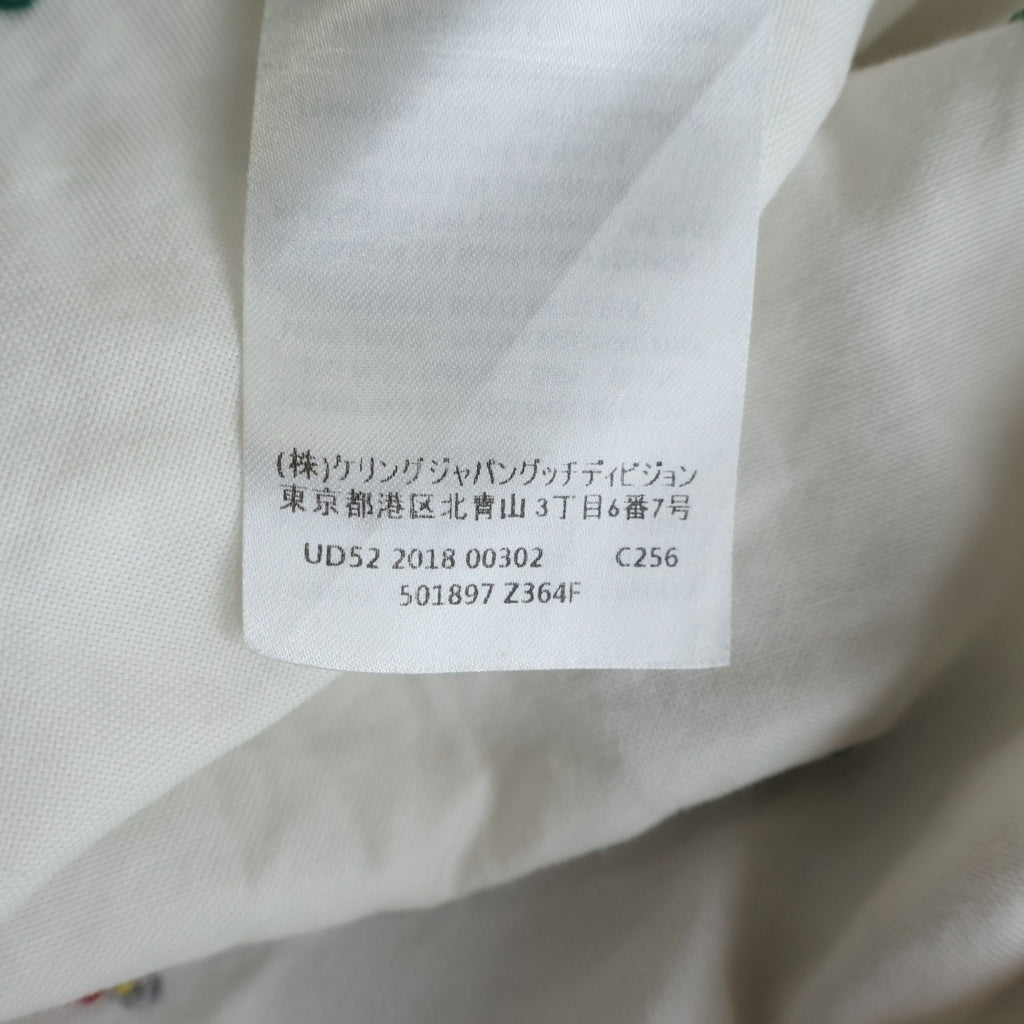 GUCCI(グッチ) 総柄 パッチ コットン オックスフォードシャツ 長袖シャツ ホワイト