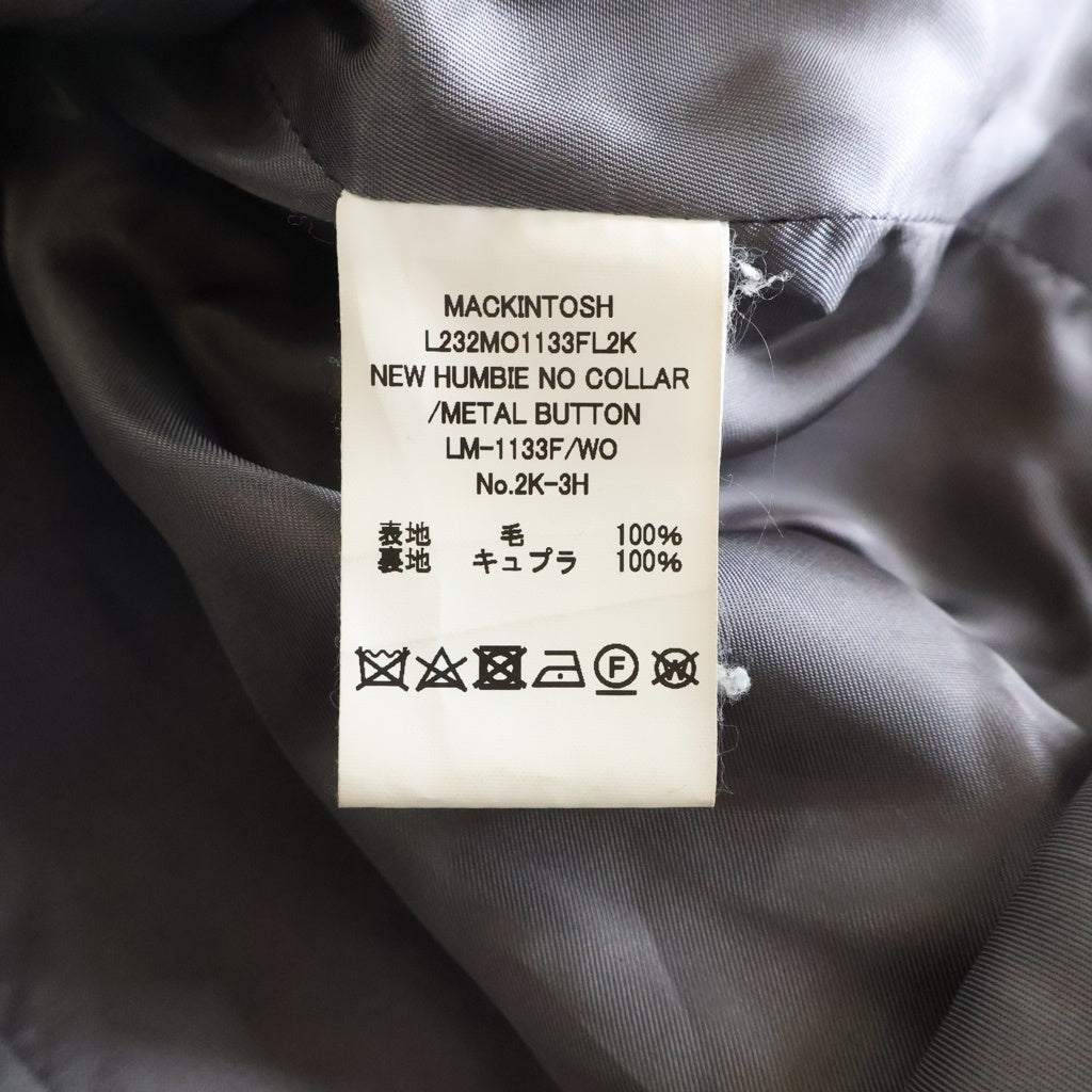 MACKINTOSH(マッキントッシュ) NEW HUMBIE NO COLLAR MB ニューハンビーノーカラーコート ハーフコート ウール 金ボタン グレー L232MO1133FL2K レディース