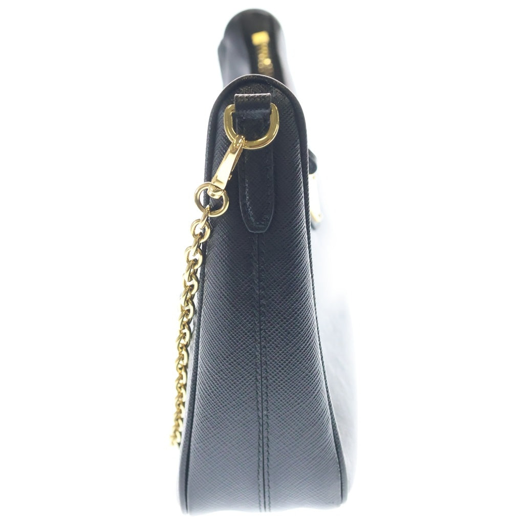 PRADA(プラダ) Re-Edition 2005 サフィアーノレザーバッグ 2WAYハンドバッグ チェーンバッグ ショルダーバッグ ブラック 1BH204 ゴールド金具 レディース