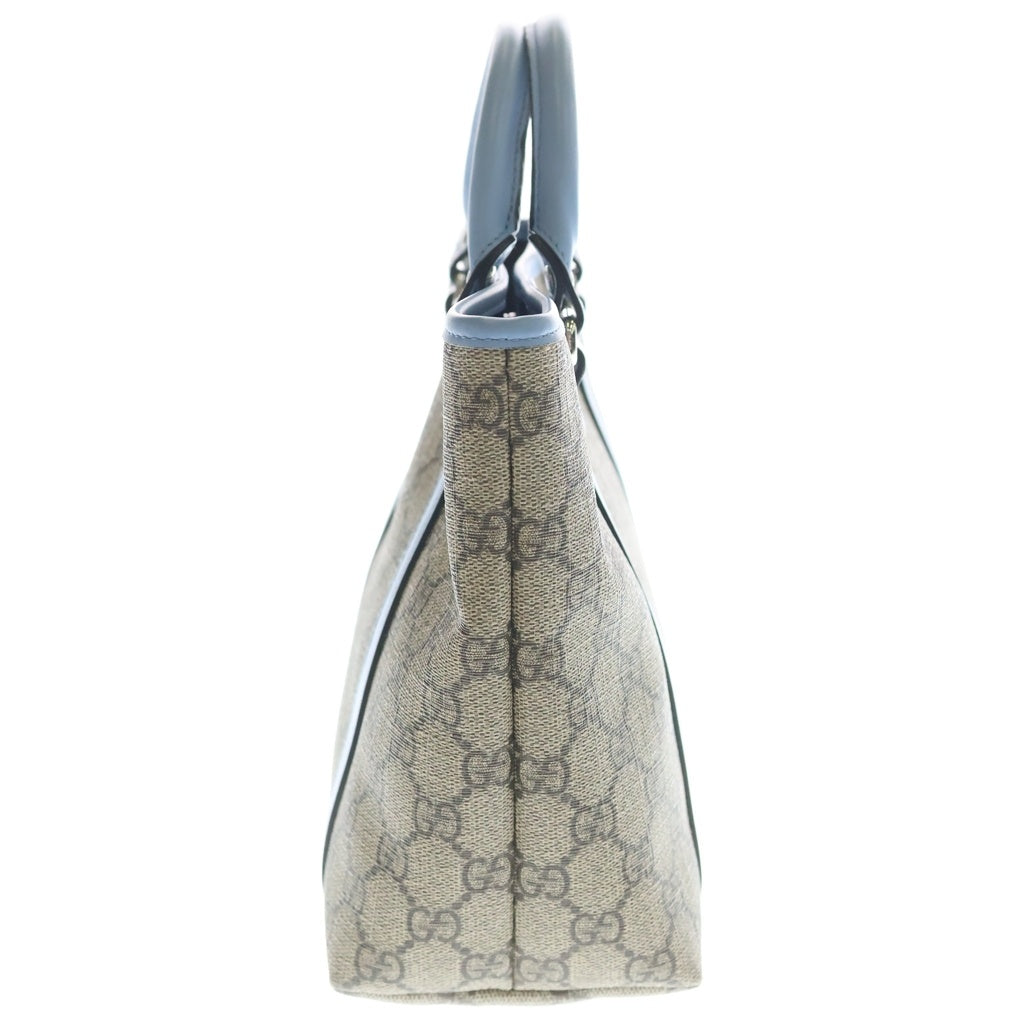 GUCCI(グッチ) GGスプリーム チルドレンズ キッズライン PVC レザー ハンドバッグ トートバッグ ベージュ/ブルー 297557 レディース