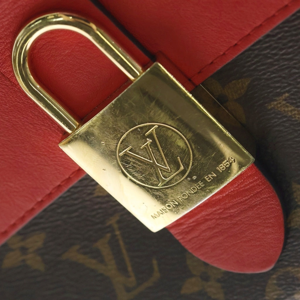LOUIS VUITTON(ルイヴィトン) モノグラム ロッキーBB 2WAYハンドバッグ ショルダーバッグ ブラウン×レッド レザー×PVC M44322 ゴールド金具 レディース