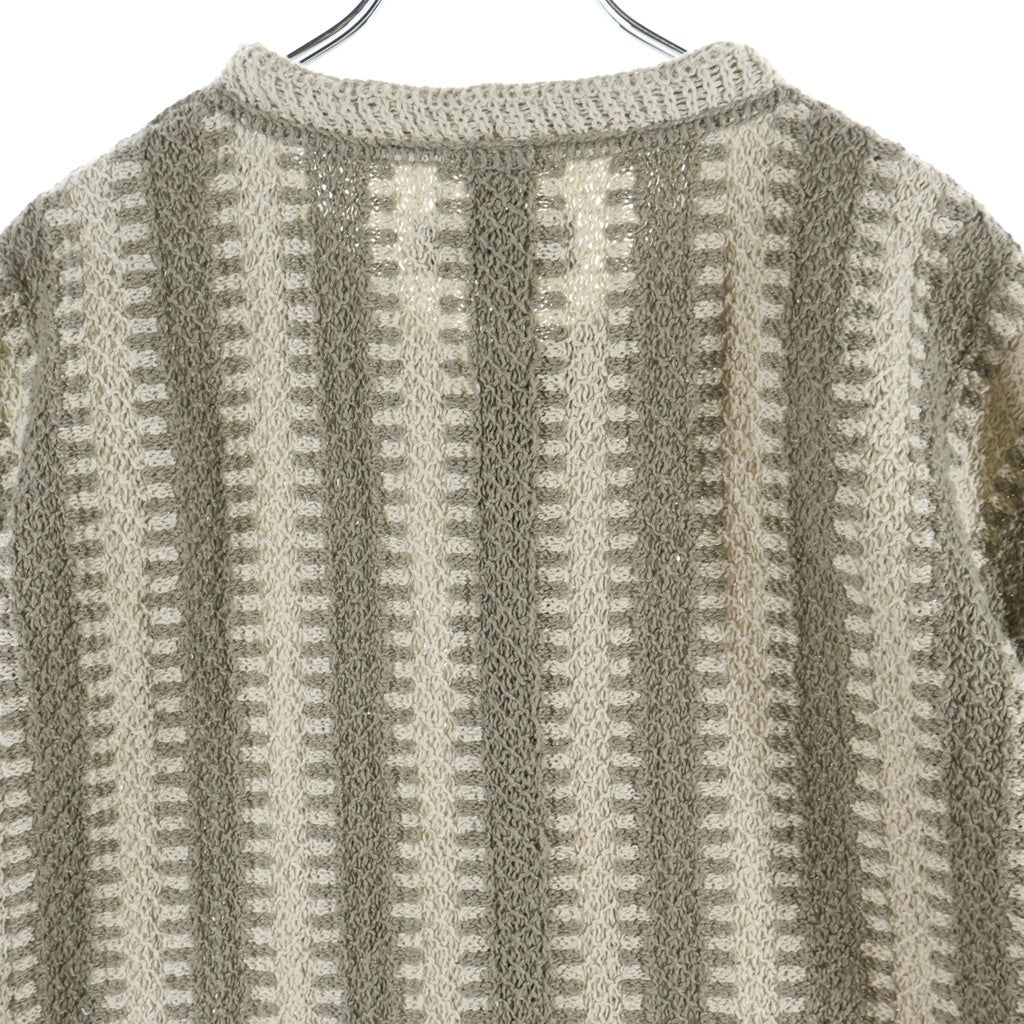 KITH(キス) 26SS Geo Crochet Warner Pullover ボタンクロージャー ニット半袖Tシャツカットソー ベージュ 26-071-060-0008-2-0