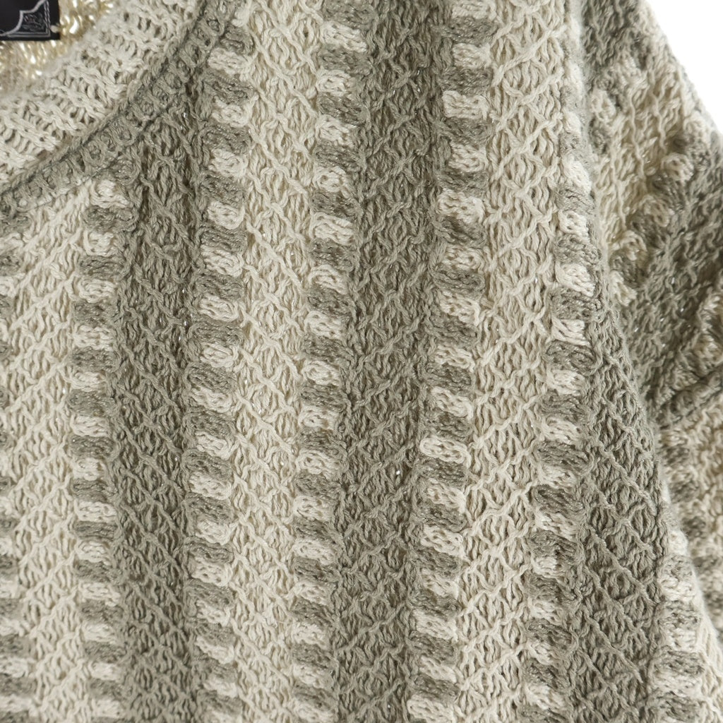 KITH(キス) 26SS Geo Crochet Warner Pullover ボタンクロージャー ニット半袖Tシャツカットソー ベージュ 26-071-060-0008-2-0