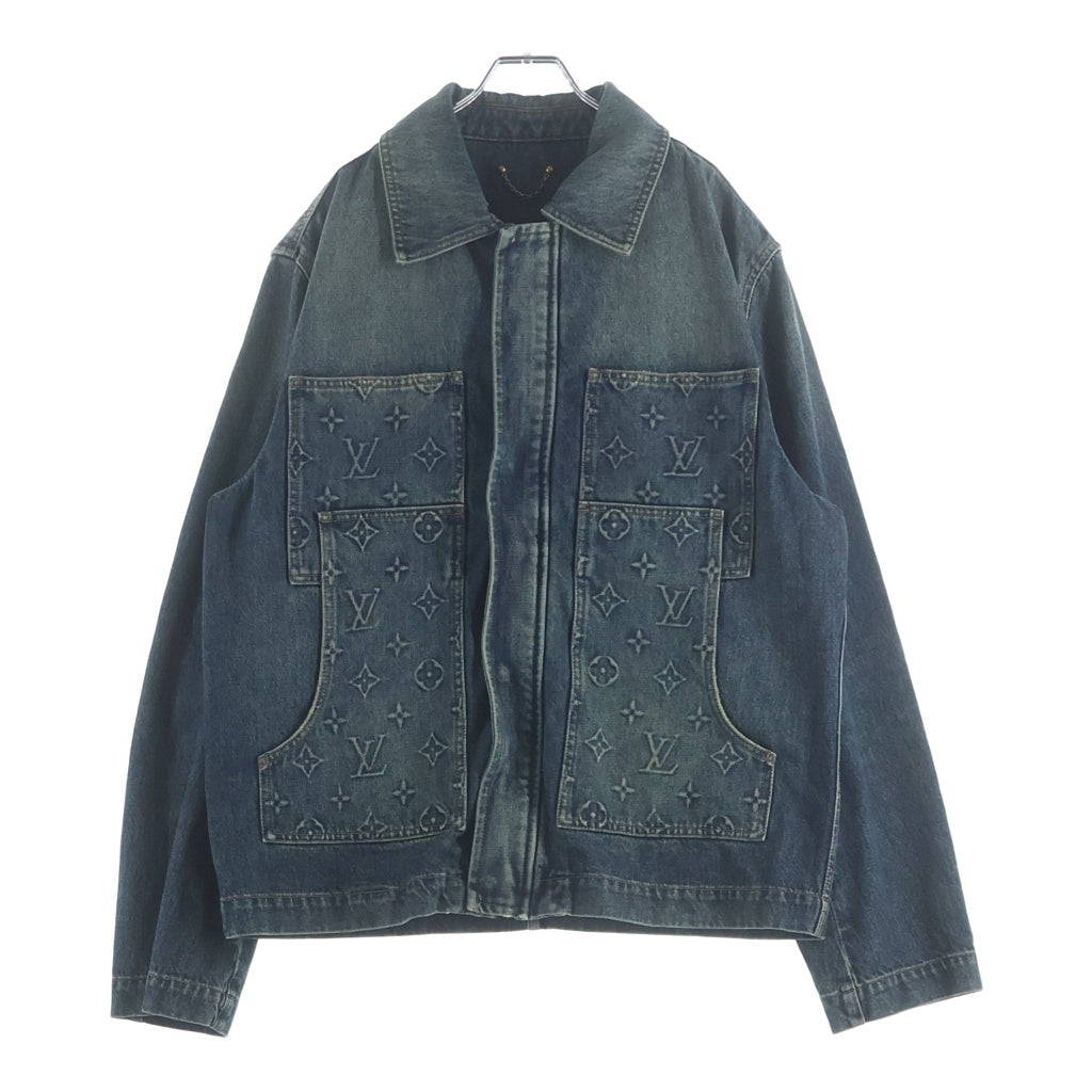 LOUIS VUITTON(ルイヴィトン) 23AW モノグラム ワークウェアデニムジャケット ジップアップ 比翼 ウォッシュインディゴ RM232QY38HPA46W