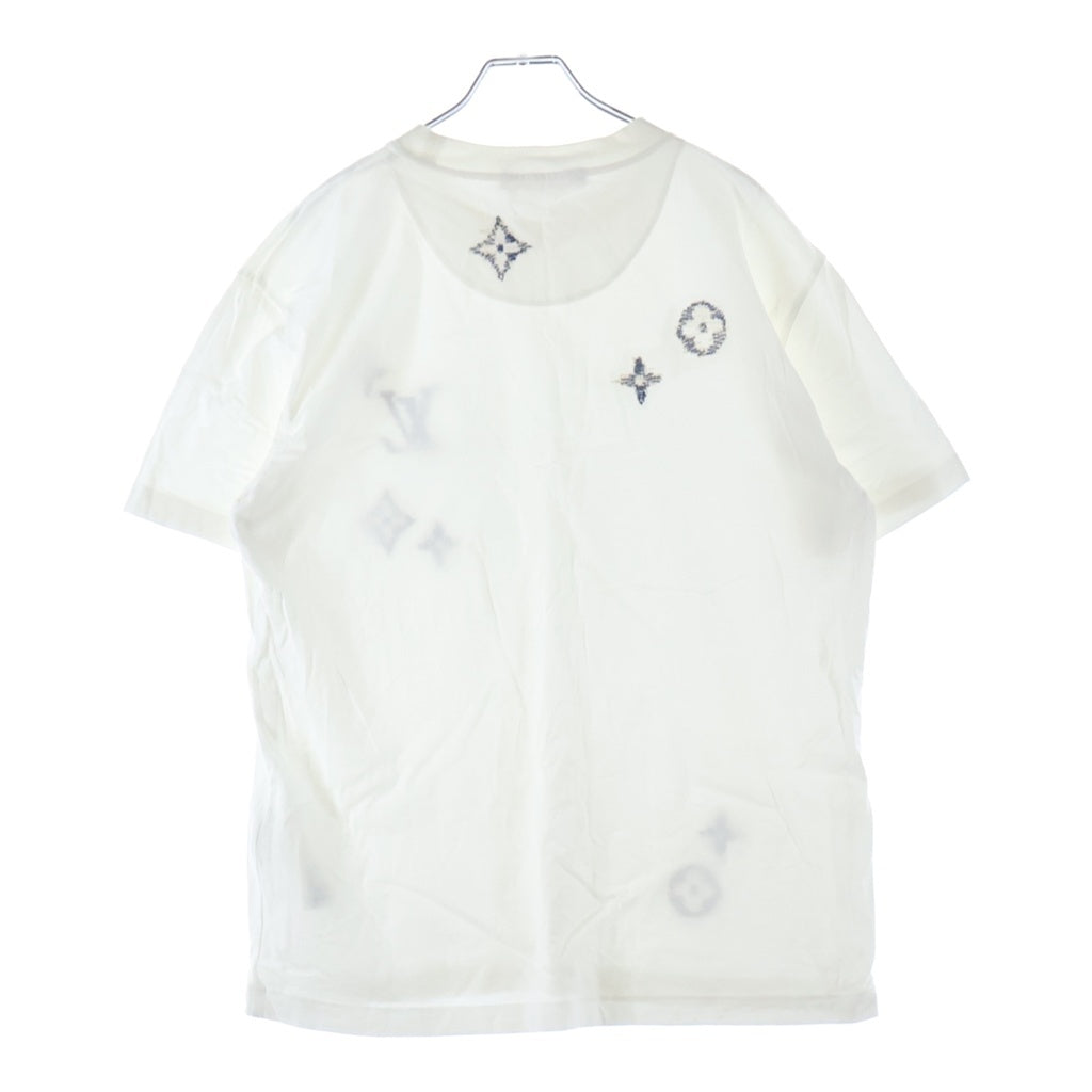 LOUIS VUITTON(ルイヴィトン) エンブロイダリー モノグラム刺繍 シグネチャー半袖Tシャツ カットソー ホワイト RM262MM NPG HVY19W