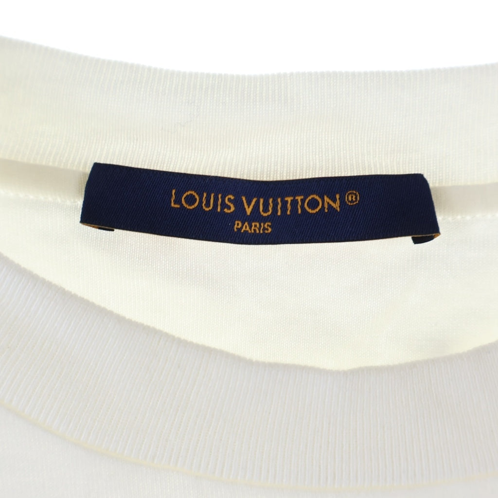 LOUIS VUITTON(ルイヴィトン) エンブロイダリー モノグラム刺繍 シグネチャー半袖Tシャツ カットソー ホワイト RM262MM NPG HVY19W