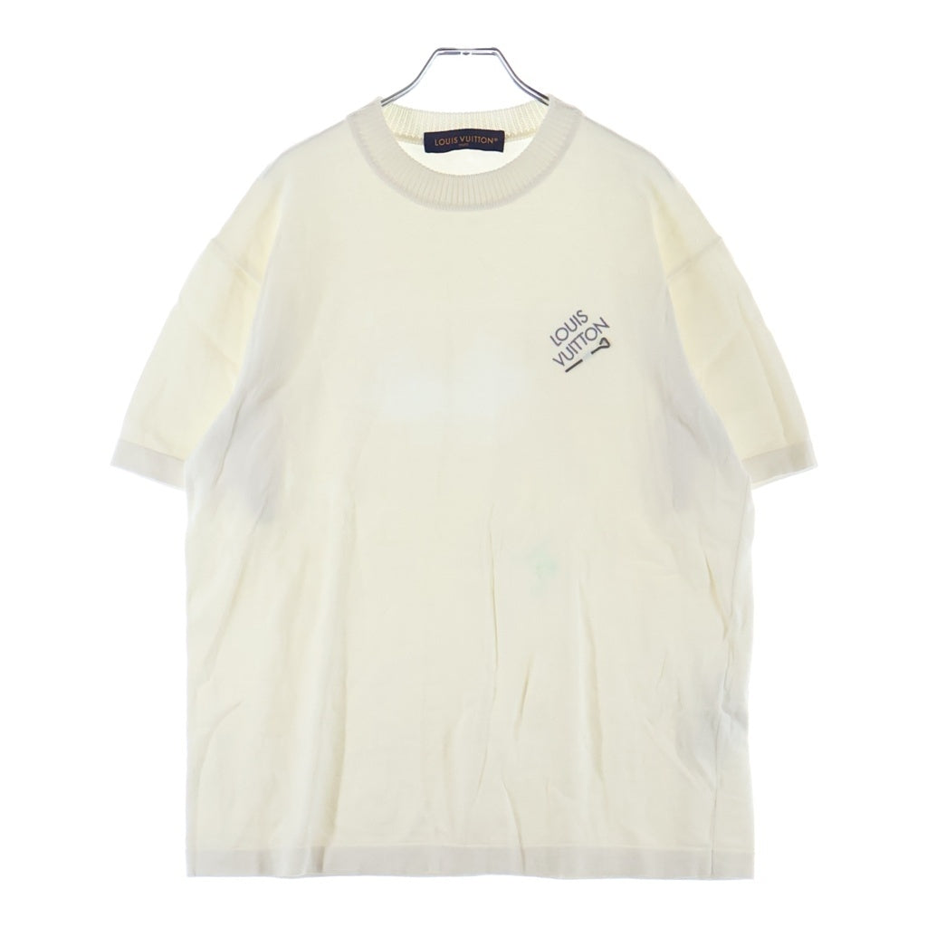 LOUIS VUITTON(ルイヴィトン) ロゴ刺繍シグネチャー ショートスリーブ 半袖ニット アイボリー RM242MQ OY8 HNN42W
