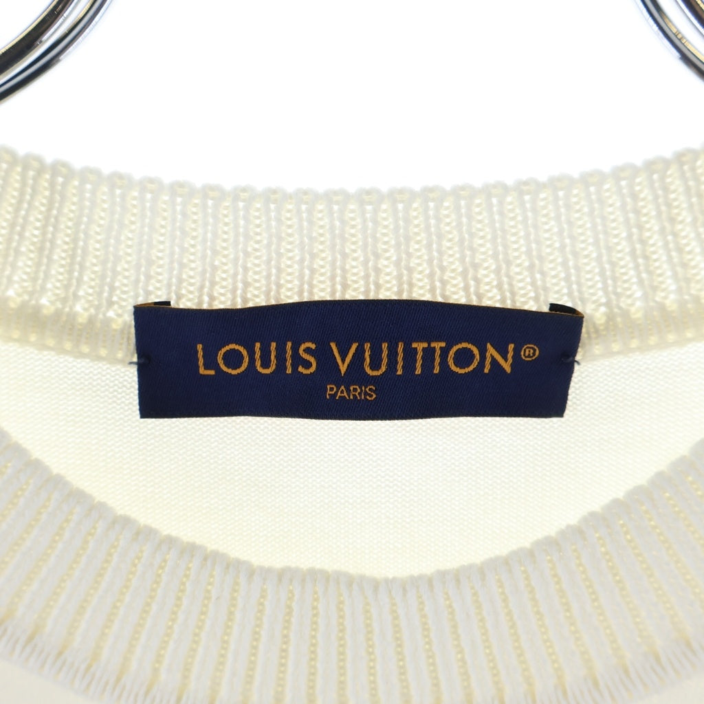 LOUIS VUITTON(ルイヴィトン) ロゴ刺繍シグネチャー ショートスリーブ 半袖ニット アイボリー RM242MQ OY8 HNN42W