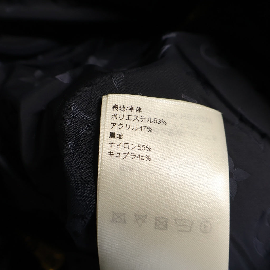 LOUIS VUITTON(ルイヴィトン) 25AW LVゴールドプル フロントレザーパッチ ボアブルゾン ジップアップアウター フリース ネイビー RM252MQ TDK HSY42W
