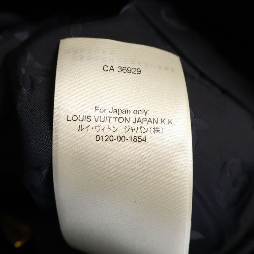LOUIS VUITTON(ルイヴィトン) 25AW LVゴールドプル フロントレザーパッチ ボアブルゾン ジップアップアウター フリース ネイビー RM252MQ TDK HSY42W