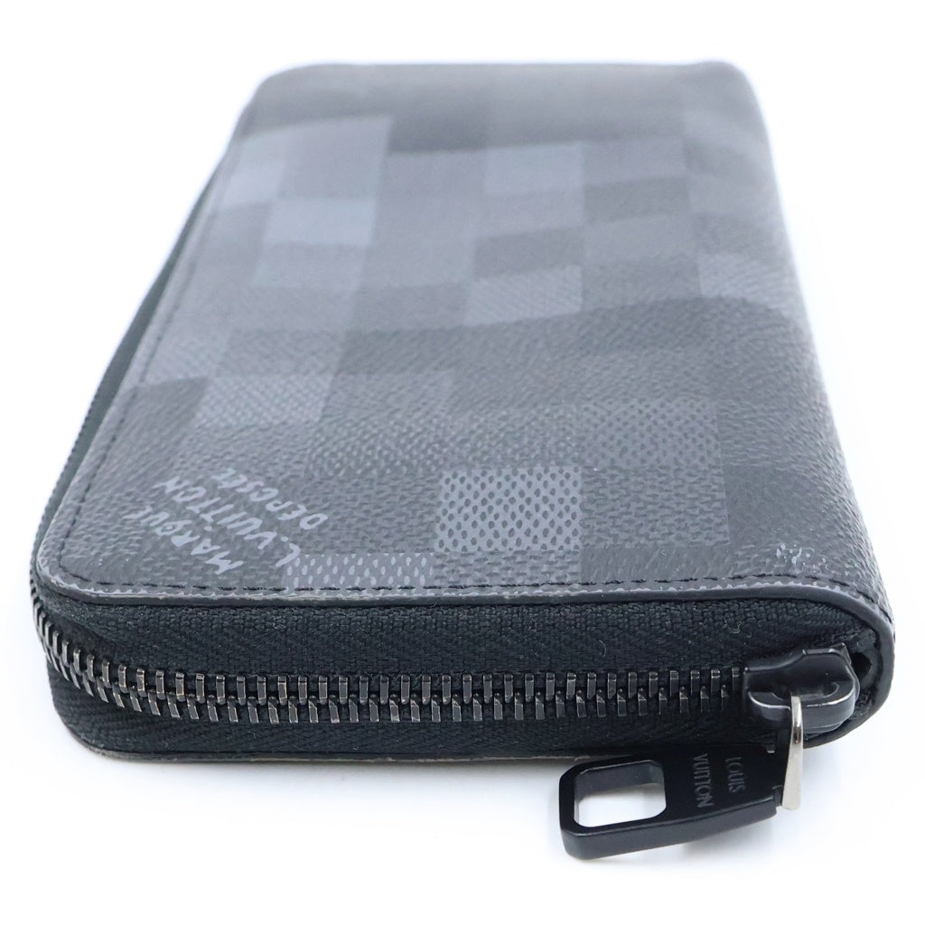 LOUIS VUITTON(ルイヴィトン) ダモフラージュ ジッピーウォレット ホリゾンタル ロングウォレット 長財布 カードケース ブラック レザー×PVC M28742 ブラック金具