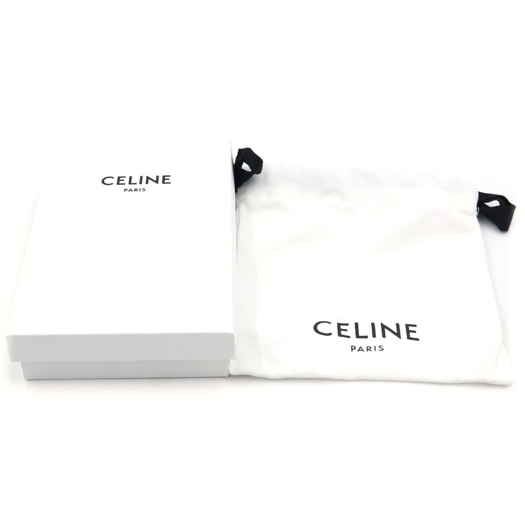 CELINE(セリーヌ) トリオンフ コンパクトウォレット ミニ財布 コインケース ブラウン カーフスキン レザー ゴールド金具 レディース