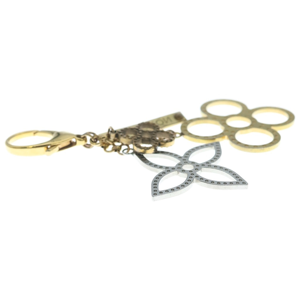 LOUIS VUITTON(ルイヴィトン) モノグラム ビジューサック タパージュ バッグチャーム キーリング キーホルダー シルバー×ゴールド M65090