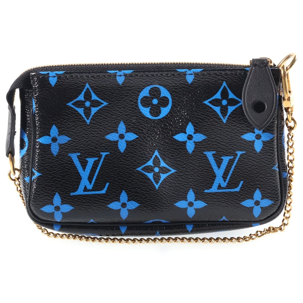 LOUIS VUITTON(ルイヴィトン) ミニポシェット アクセソワール モノグラム カラー PVC レザー チェーン ハンドバッグ アクセサリーポーチ ブラック/ブルー M67237 レディース
