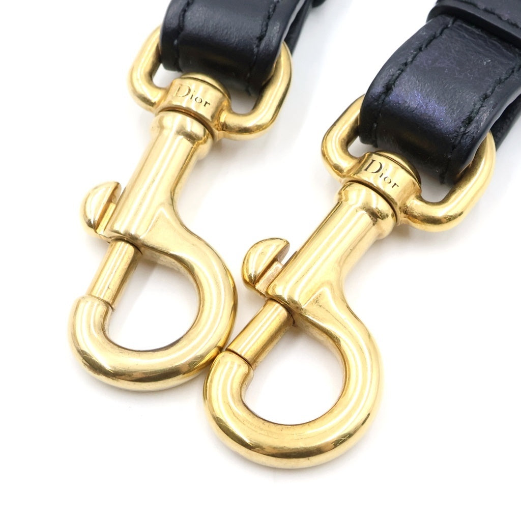 Christian Dior(クリスチャンディオール) エンブロイダリー ショルダーストラップ キャンバス×レザー ベージュ×ネイビー B0003CBTE M928 レディース