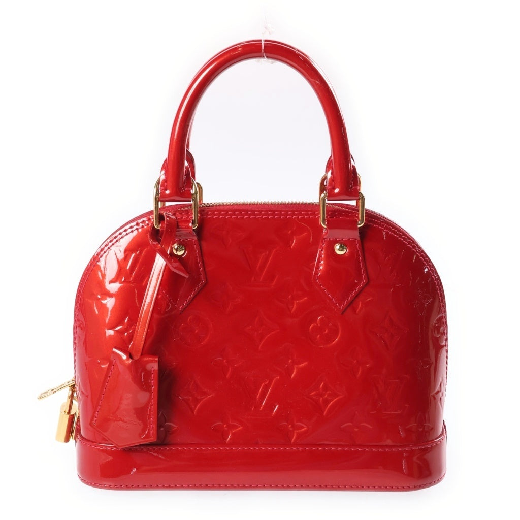 LOUIS VUITTON(ルイヴィトン) モノグラム ヴェルニ アルマBB ハンドバッグ ショルダーバッグ 2WAY レッド エナメル M91771 レディース
