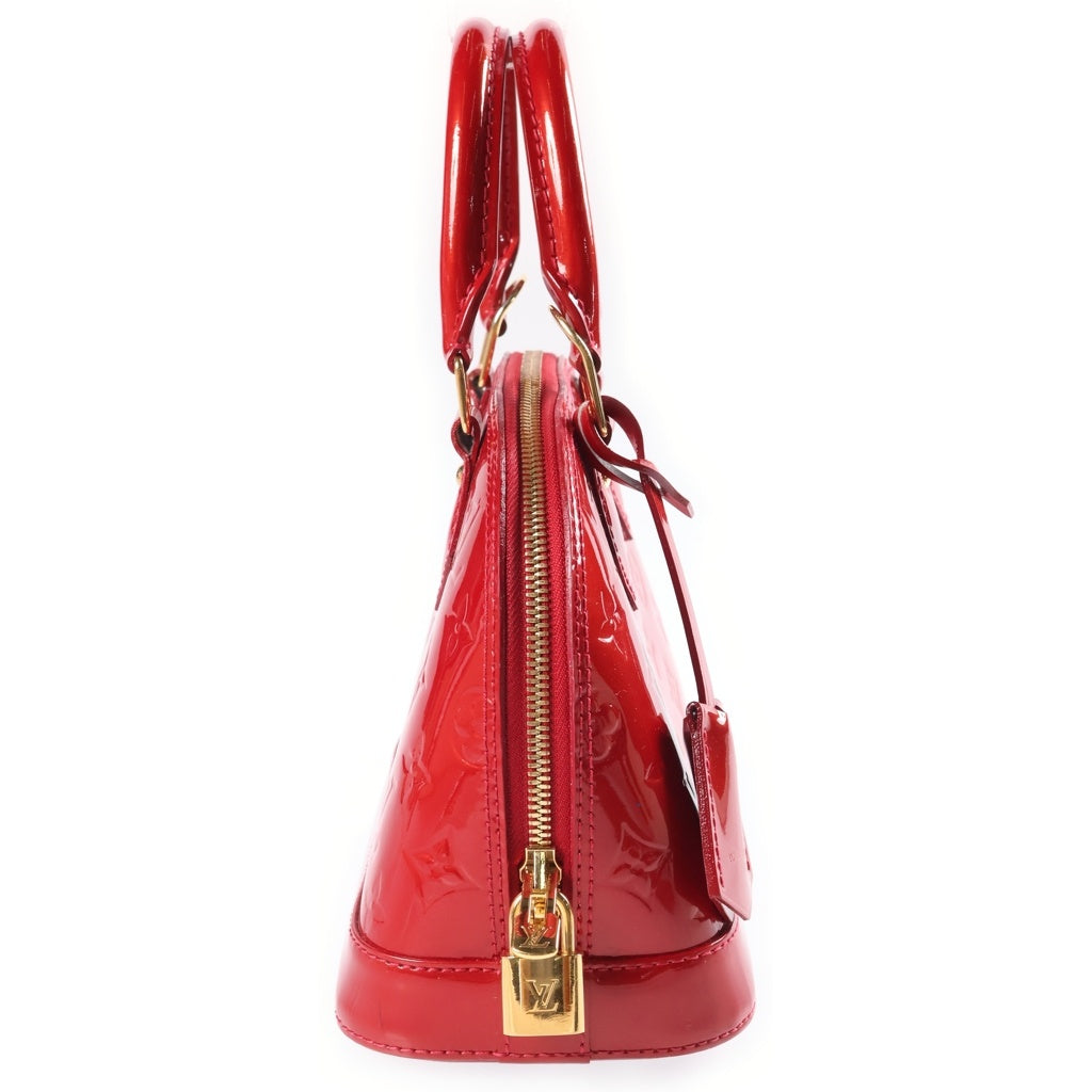 LOUIS VUITTON(ルイヴィトン) モノグラム ヴェルニ アルマBB ハンドバッグ ショルダーバッグ 2WAY レッド エナメル M91771 レディース