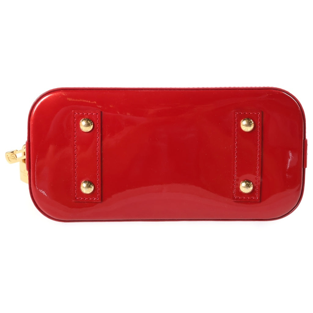 LOUIS VUITTON(ルイヴィトン) モノグラム ヴェルニ アルマBB ハンドバッグ ショルダーバッグ 2WAY レッド エナメル M91771 レディース
