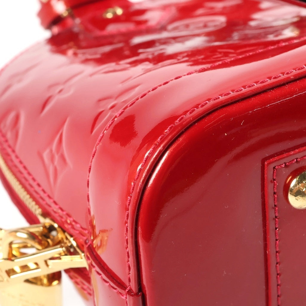 LOUIS VUITTON(ルイヴィトン) モノグラム ヴェルニ アルマBB ハンドバッグ ショルダーバッグ 2WAY レッド エナメル M91771 レディース