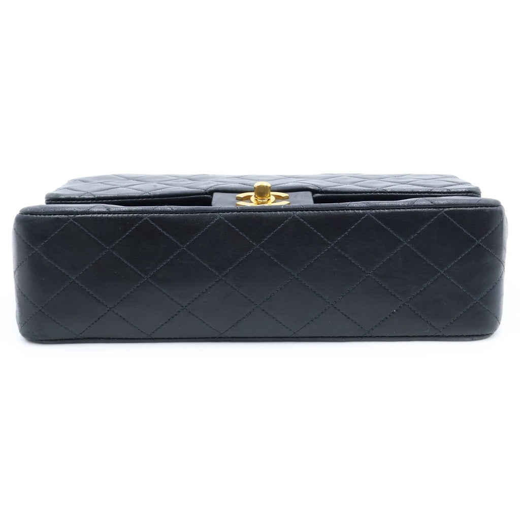 CHANEL(シャネル) マトラッセ25 WフラップWチェーンショルダーバッグ ハンドバッグ ブラック ラムスキン ゴールド金具 レディース