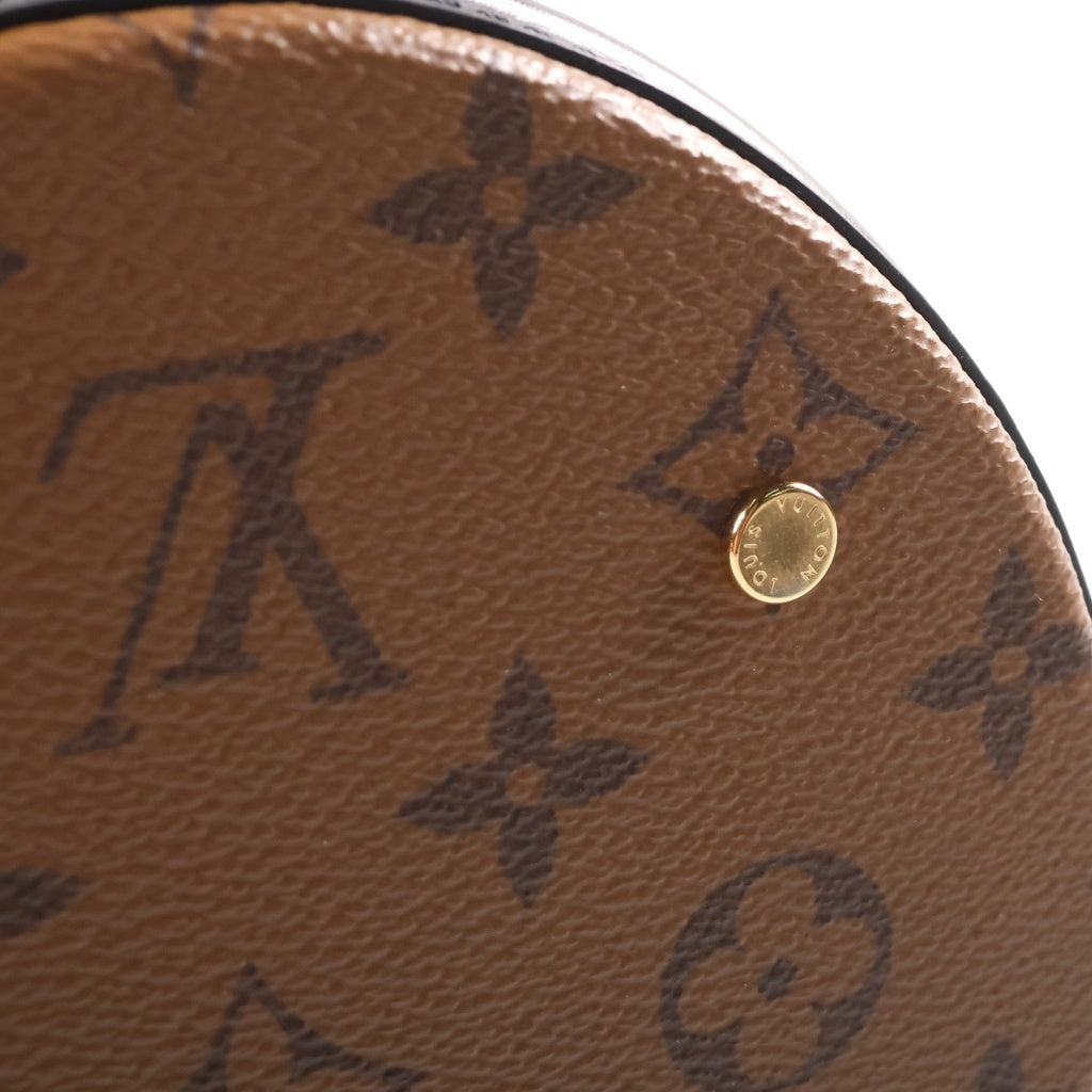 LOUIS VUITTON(ルイヴィトン) モノグラムリバース カンヌ 2WAYハンドバッグ ショルダーバッグ バニティ ブラウン×ブラック レザー×PVC M43986 ゴールド金具 レディース