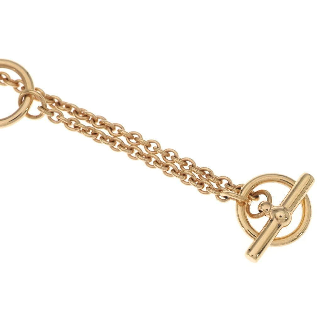 HERMES(エルメス) ミニマイヨンPM シェーヌダンクル ネックレス ペンダント チェーン ベージュ×ピンクゴールド GP レディース