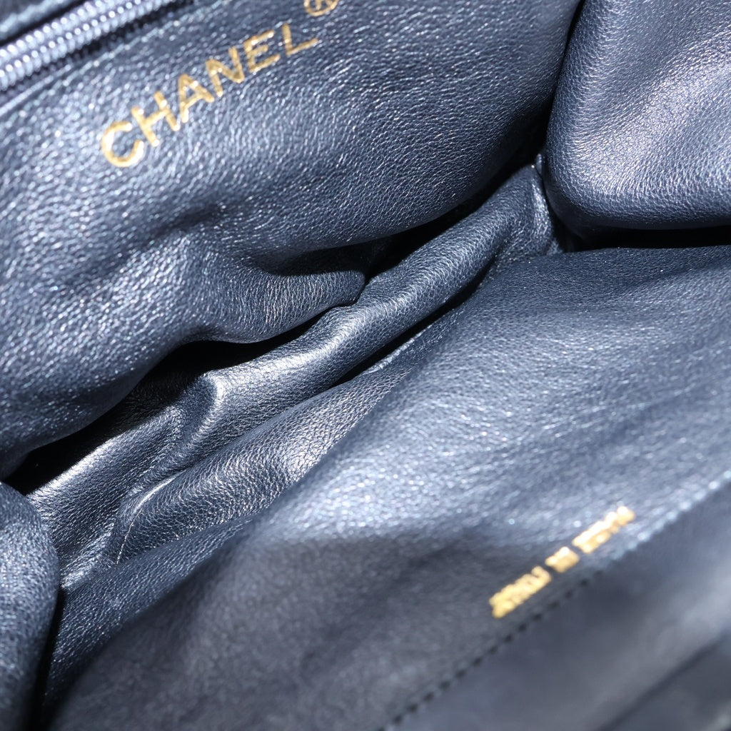 CHANEL(シャネル) マトラッセ がま口 ハンドバッグ ミニバッグ ブラック ラムスキン ゴールド金具 レディース