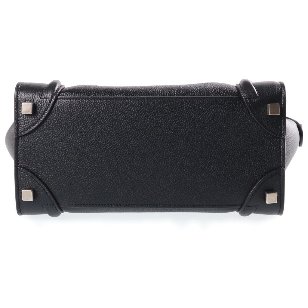 CELINE(セリーヌ) ラゲージ マイクロ ショッパー トート バック レザー ブラック レディース