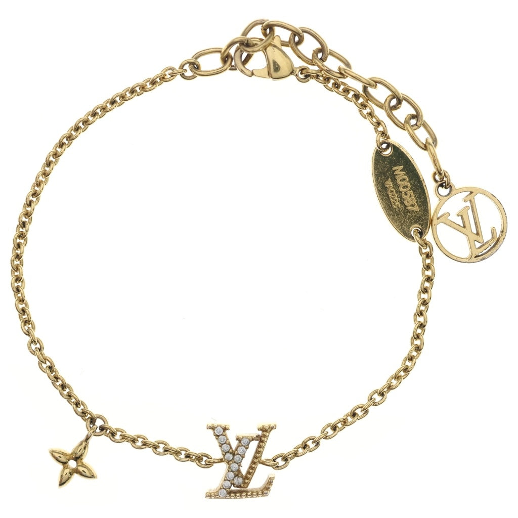 LOUIS VUITTON(ルイヴィトン) ブレスレット LV アイコニック ラインストーン ゴールド M00587 レディース