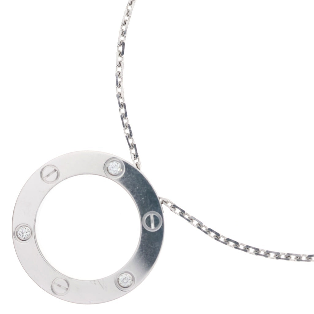Cartier(カルティエ) ラブ サークルネックレス 3PD ダイヤモンド Au750 K18WG ネックレス ペンダント ホワイトゴールド レディース