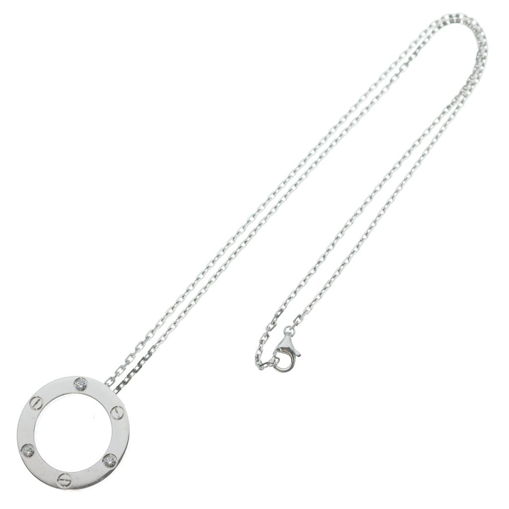 Cartier(カルティエ) ラブ サークルネックレス 3PD ダイヤモンド Au750 K18WG ネックレス ペンダント ホワイトゴールド レディース