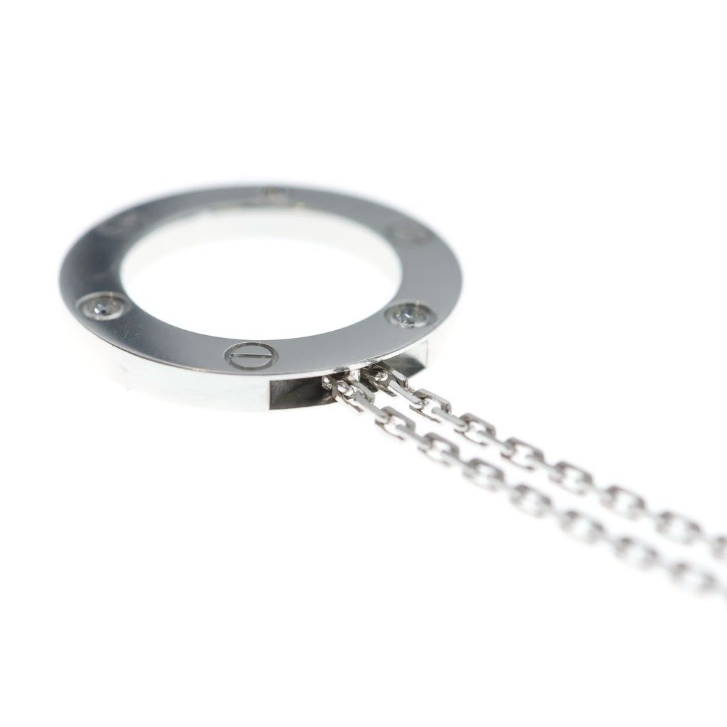 Cartier(カルティエ) ラブ サークルネックレス 3PD ダイヤモンド Au750 K18WG ネックレス ペンダント ホワイトゴールド レディース