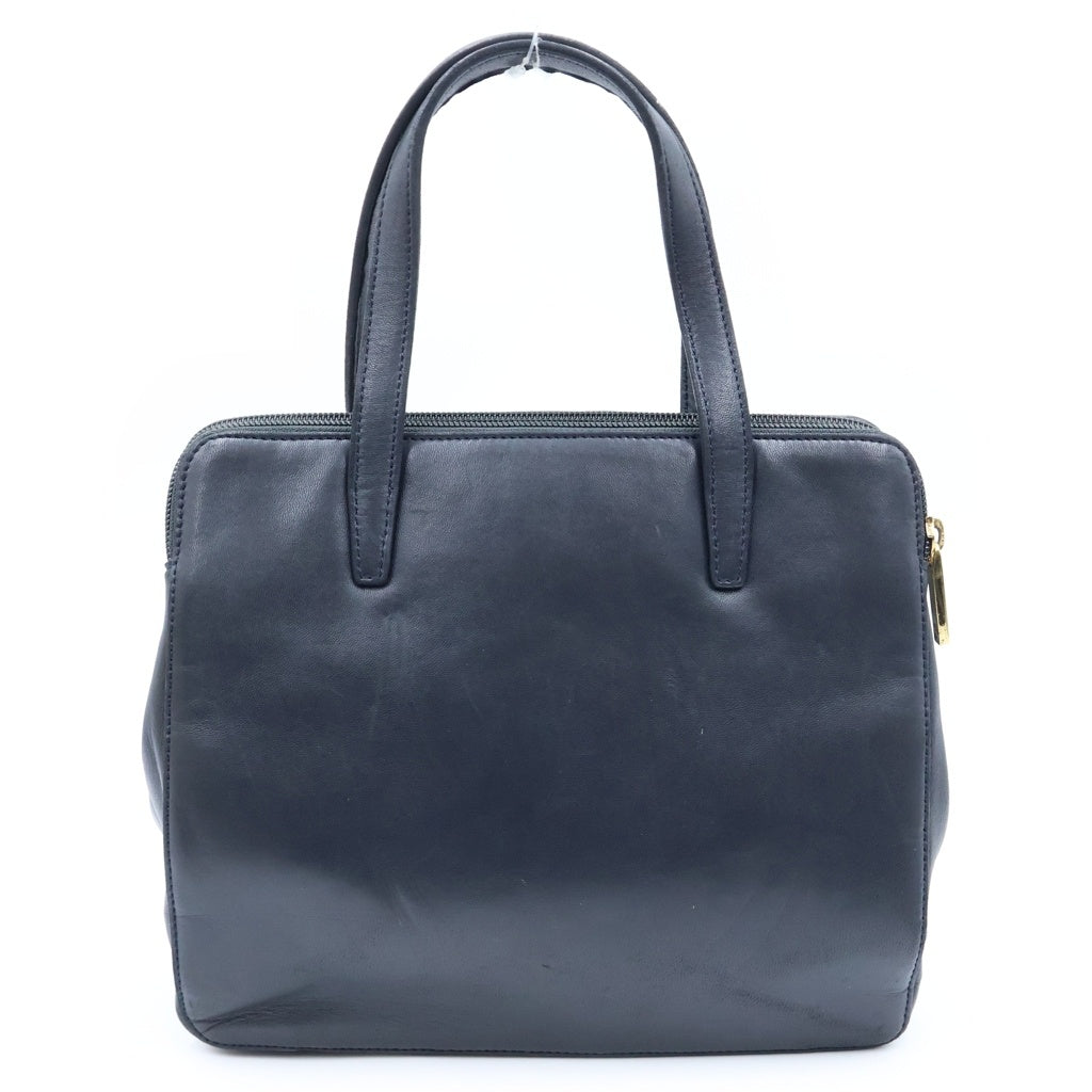 LOEWE(ロエベ) アナグラム ハンドバッグ ブラック レザー ゴールド金具 レディース