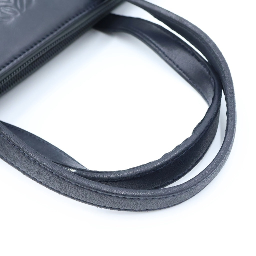 LOEWE(ロエベ) アナグラム ハンドバッグ ブラック レザー ゴールド金具 レディース