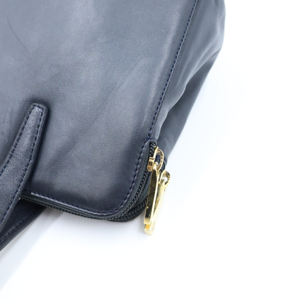 LOEWE(ロエベ) アナグラム ハンドバッグ ブラック レザー ゴールド金具 レディース