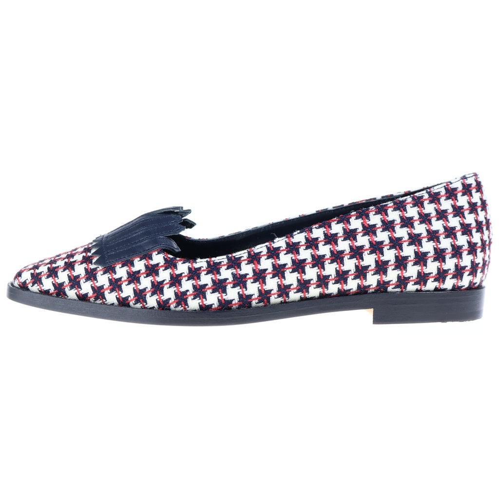 MANOLO BLAHNIK(マノロブラニク) チェック柄 パンプス シューズ ネイビー×レッド #35 レディース